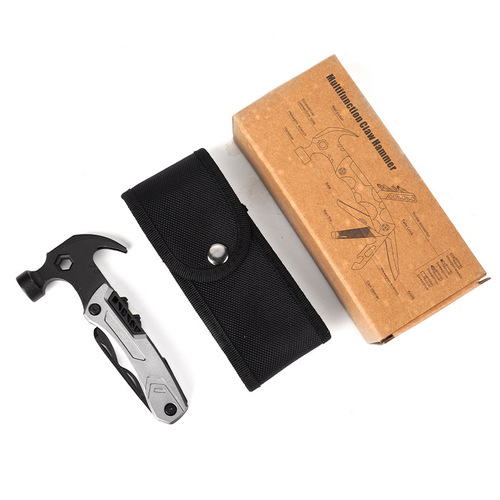 Cross-border multifunctional claw hammer with knife and bit for camping, outdoor portable tool, home repair emergency claw hammer