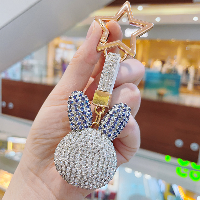 Lindo Conejo Metal Embutido Diamantes De Imitación Mujeres Colgante De Bolsa Llaveros display picture 4