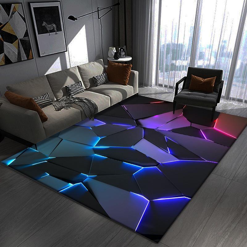 3d Optik Wohnzimmerteppich Bunter Karierter Gaming Zimmer Teppich_voghion.com