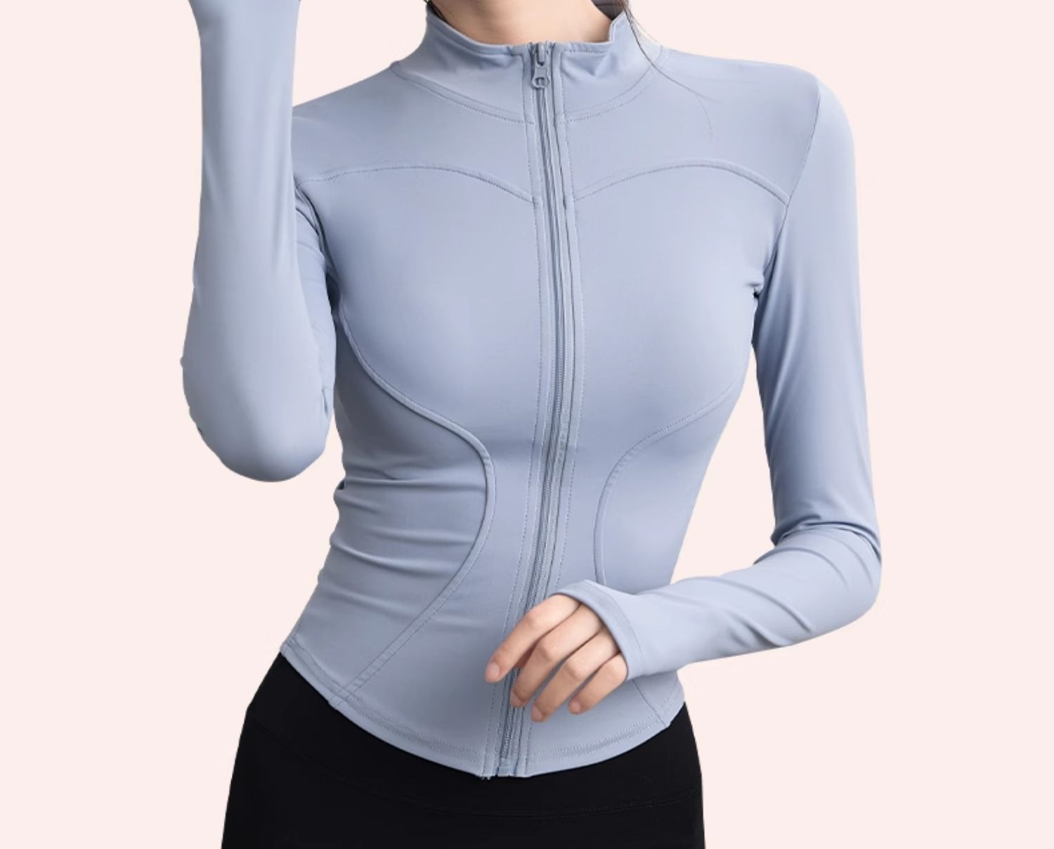 Fleece Slim Sports Jacket Premium Yoga Fitness Top Fitness Clothes Women_desvips.com