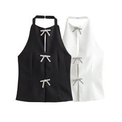 Spring 2024 Streetwear Jewelry Butterfly Knot Pendant Neck Top