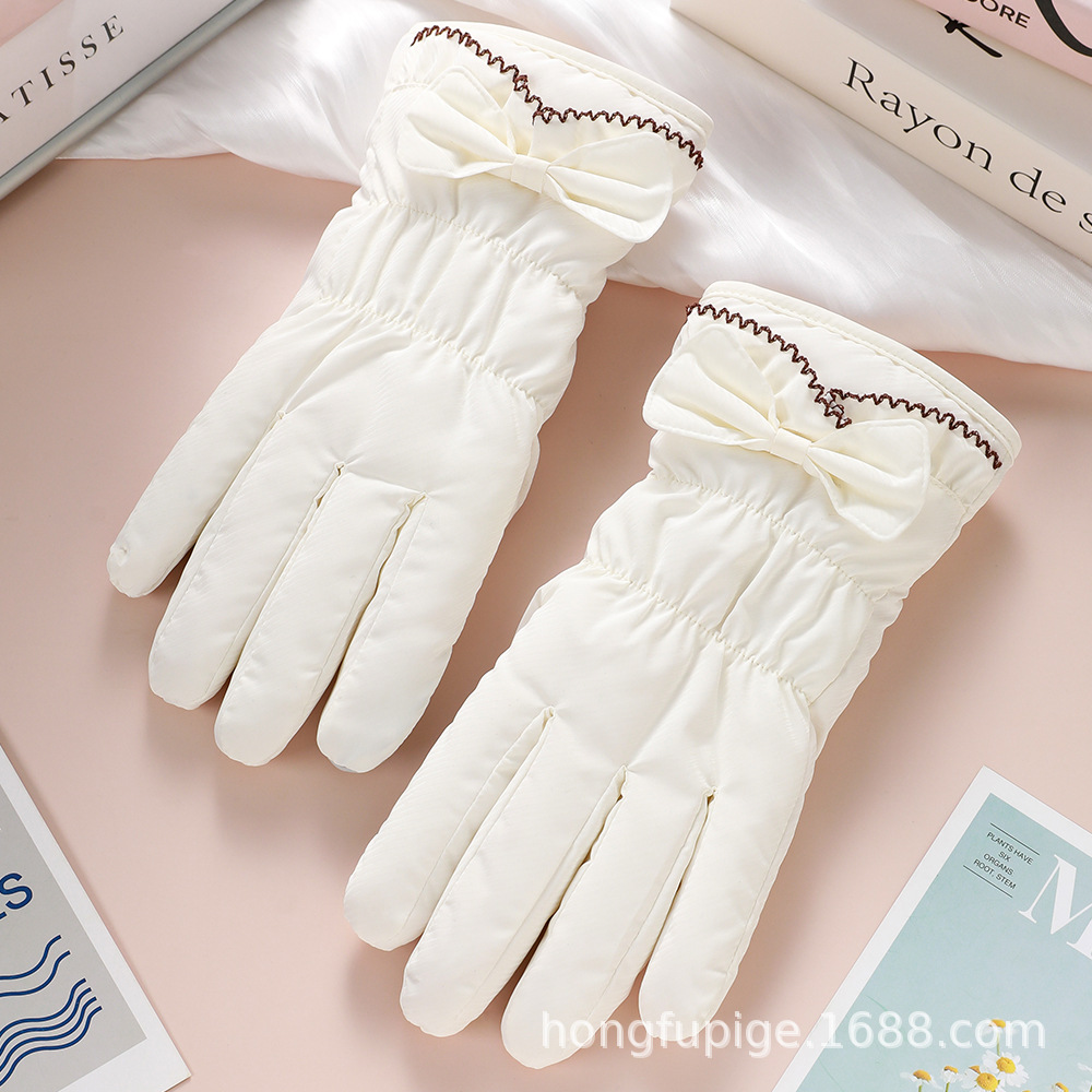 Guantes cálidos para mujeres conducir al aire libre guantes de conducción de pantalla táctil de piel de veludo grueso a prueba de viento invierno