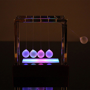 Colorful luminous Newton permanent collision ball force transmission swing ball momentum conservation touch beads creative desktop decoration ornaments