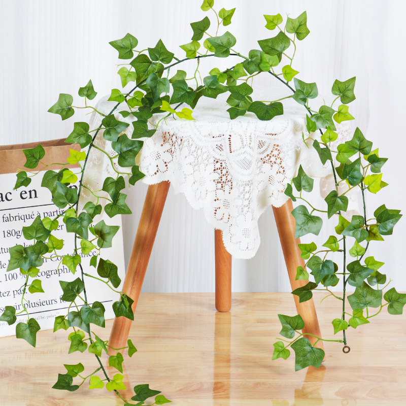 Simulated Leaf Vine Restaurant Decoration Flower Vine Roof Top Sweet Potato Leaf Wall Hanging BBQ Decorations Climbing Plant Garden
