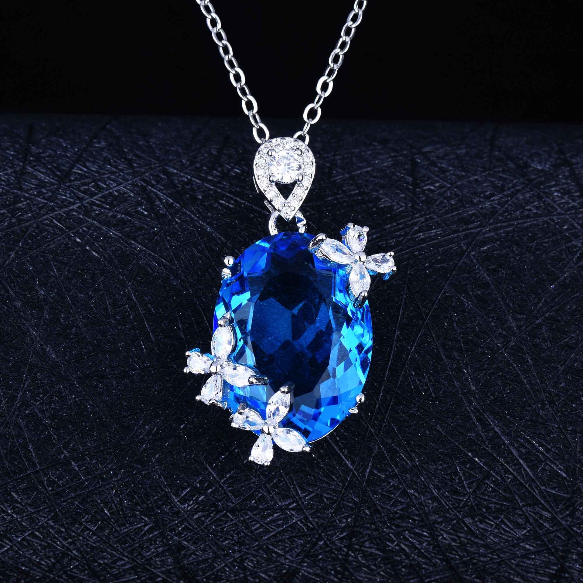 Haute Couture Jewelry Super Fairy Butterfly Open Ring Candy Series Aquamarine Necklace Color Treasure Pendant display picture 20