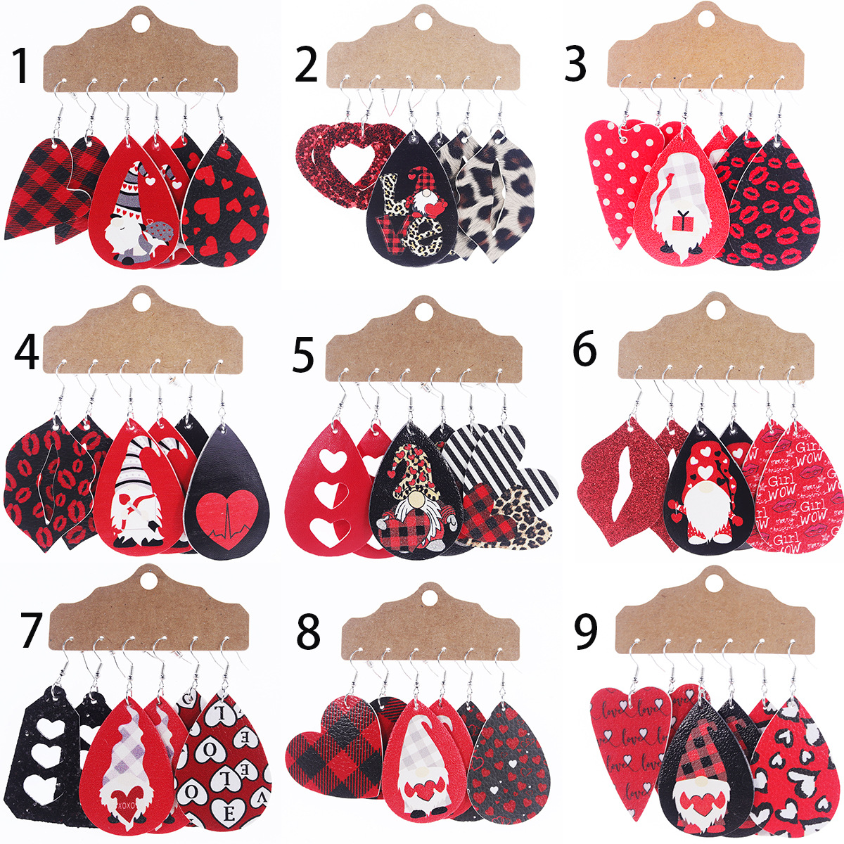 Suministro transfronterizo Día de San Valentín AliExpress Amazon eBay3 par un traje deseo amor enano pendientes