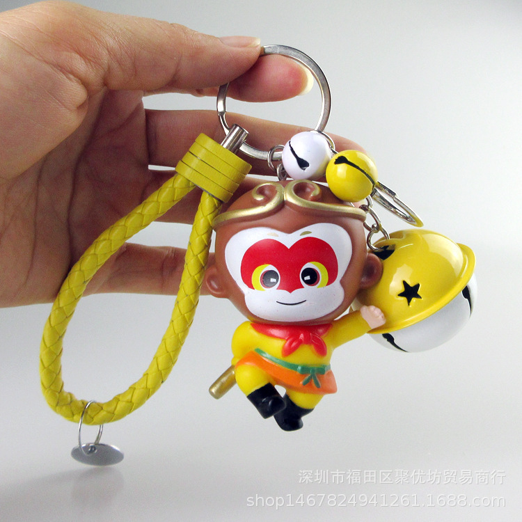 Journey to the West Monkey King Keychain Doll Creative Cartoon Wukong Car Bag Pendant Gift