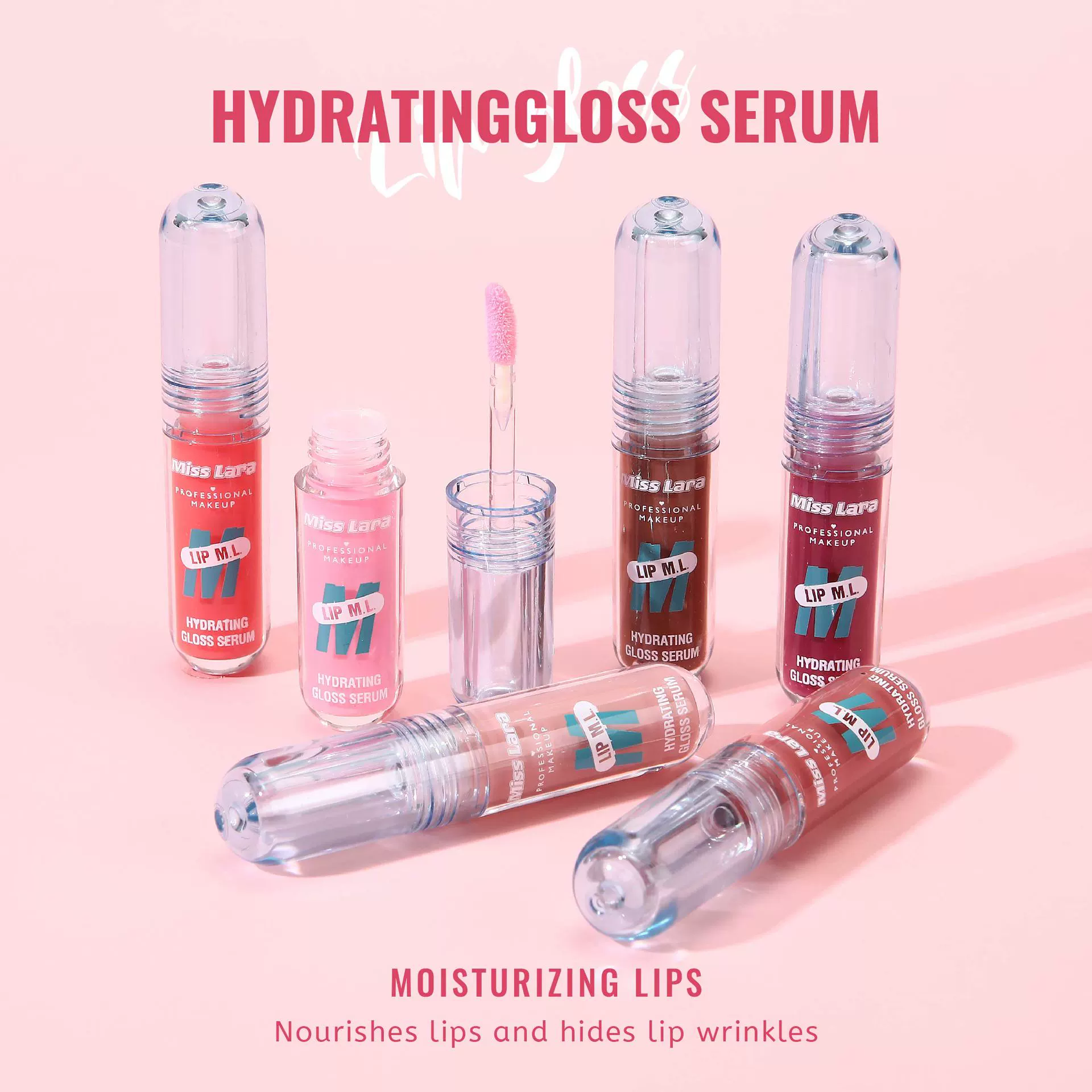 (Cross-border trading), glossy lip gloss, 6 colors, mirror effect, plump lips effect