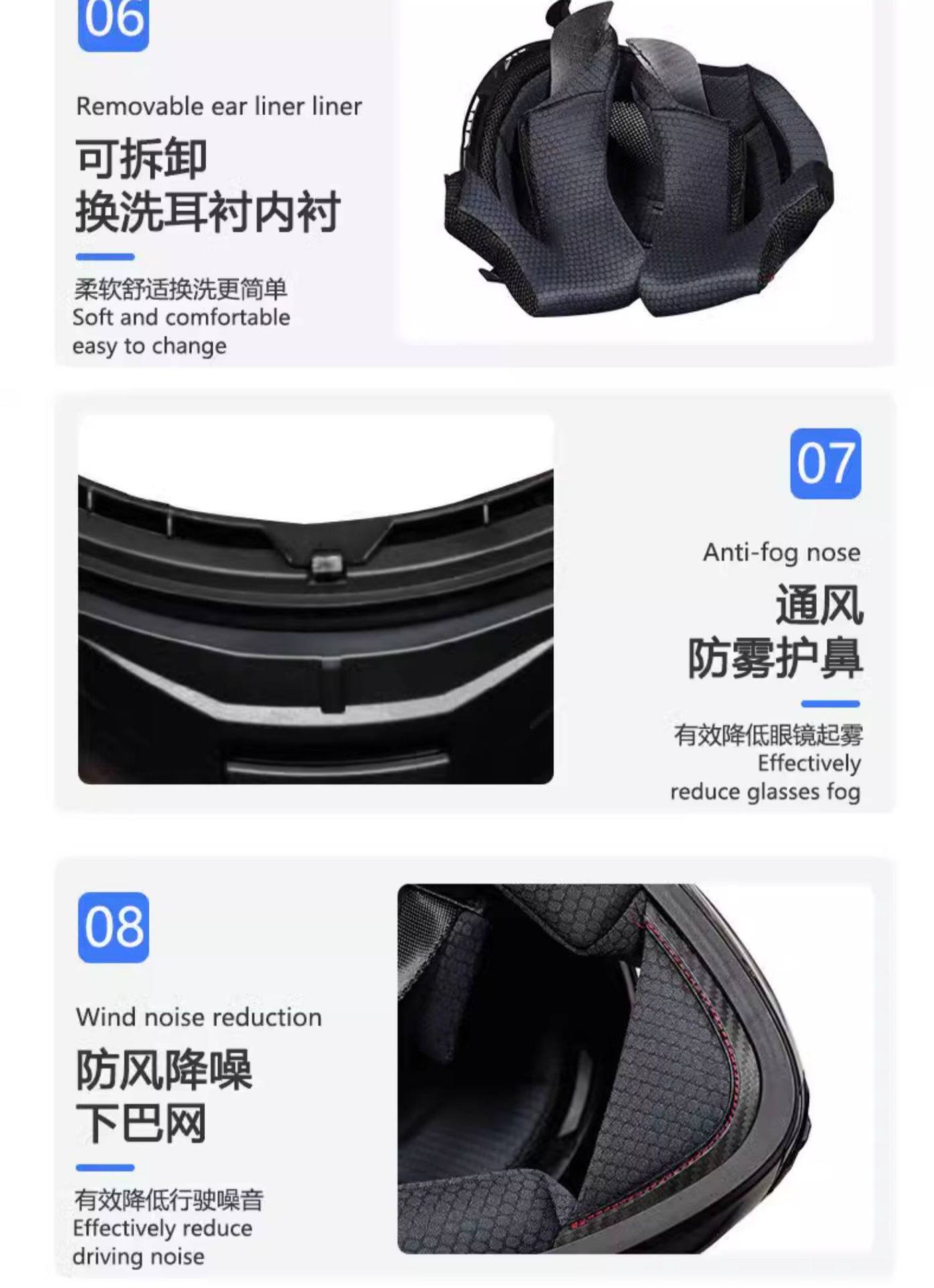 New Motorcycle Helmet, Safety Helmet for Men and Women, Bluetooth Full-Face Helmet with Dual Lenses, Motorcycle Racing Helmet, New National Standard 3C Certification