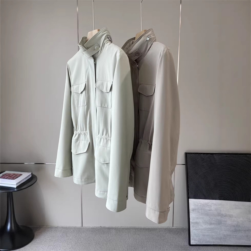 Classic L/P!~New Color Explosion!!!~Tech Waterproof and Windproof Knitted Cotton Lining Waist-Cinching Short Trench Coat