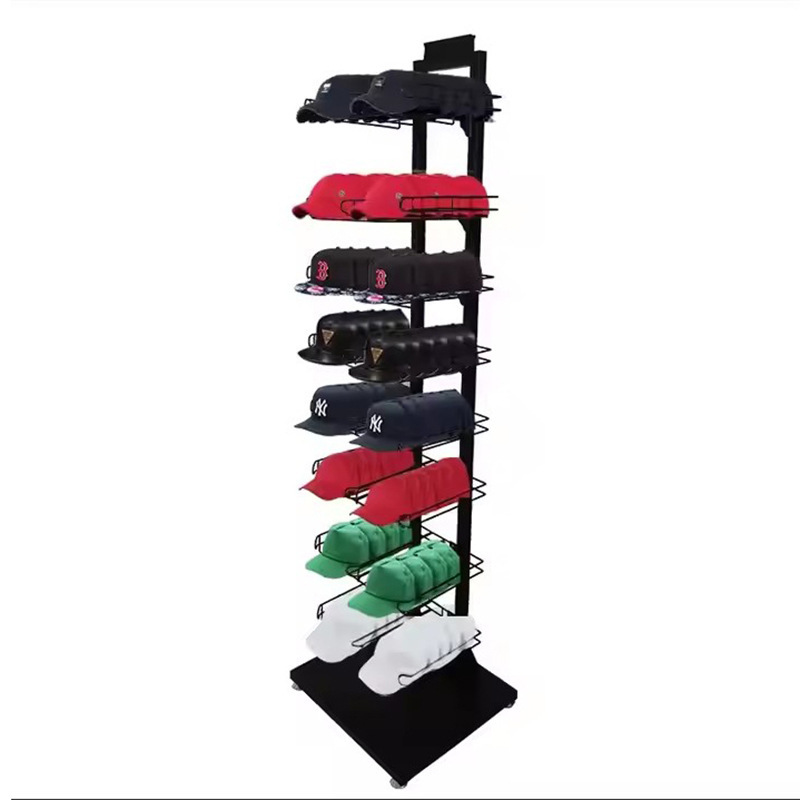 Soporte Exhibidor de Sombreros de Metal, Perchero para Tiendas y Almacenamiento