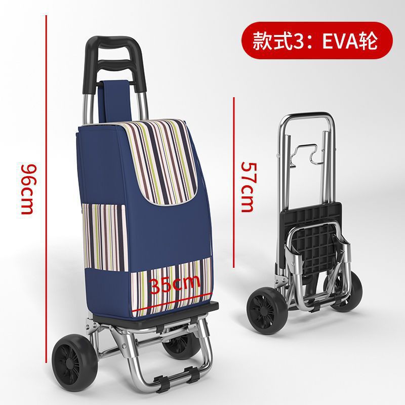 Carrito de compras para personas mayores, carrito de compras, carrito de compras, carrito pequeño, supermercado, remolque de equipaje portátil para el hogar, barra de tracción plegable, empuje manual