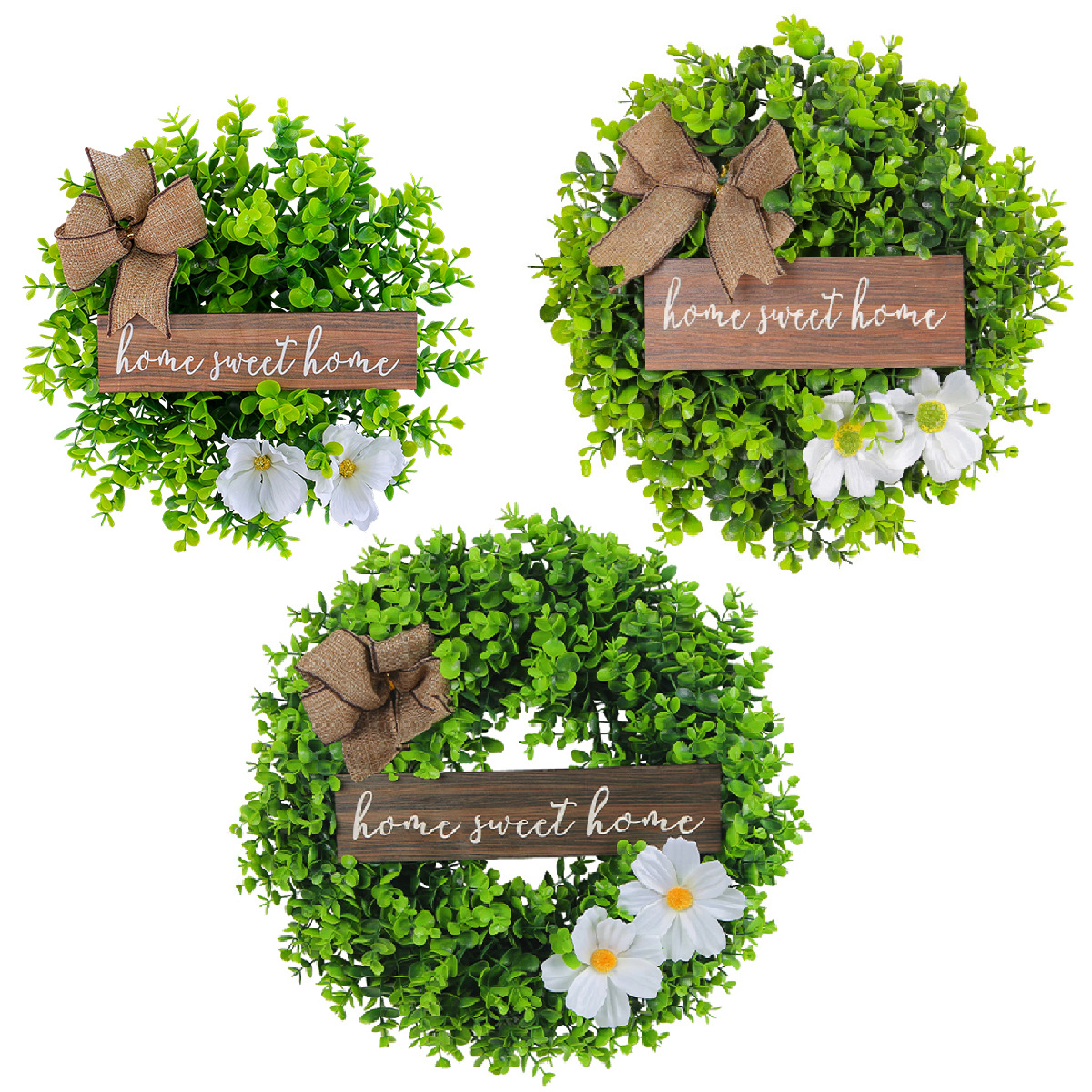 Hong Kong amor transfronterizo nueva decoración frente a la puerta Decoración de la pared de Navidad eucalipto palabra fresca tarjeta Garland puerta colgando al por mayor