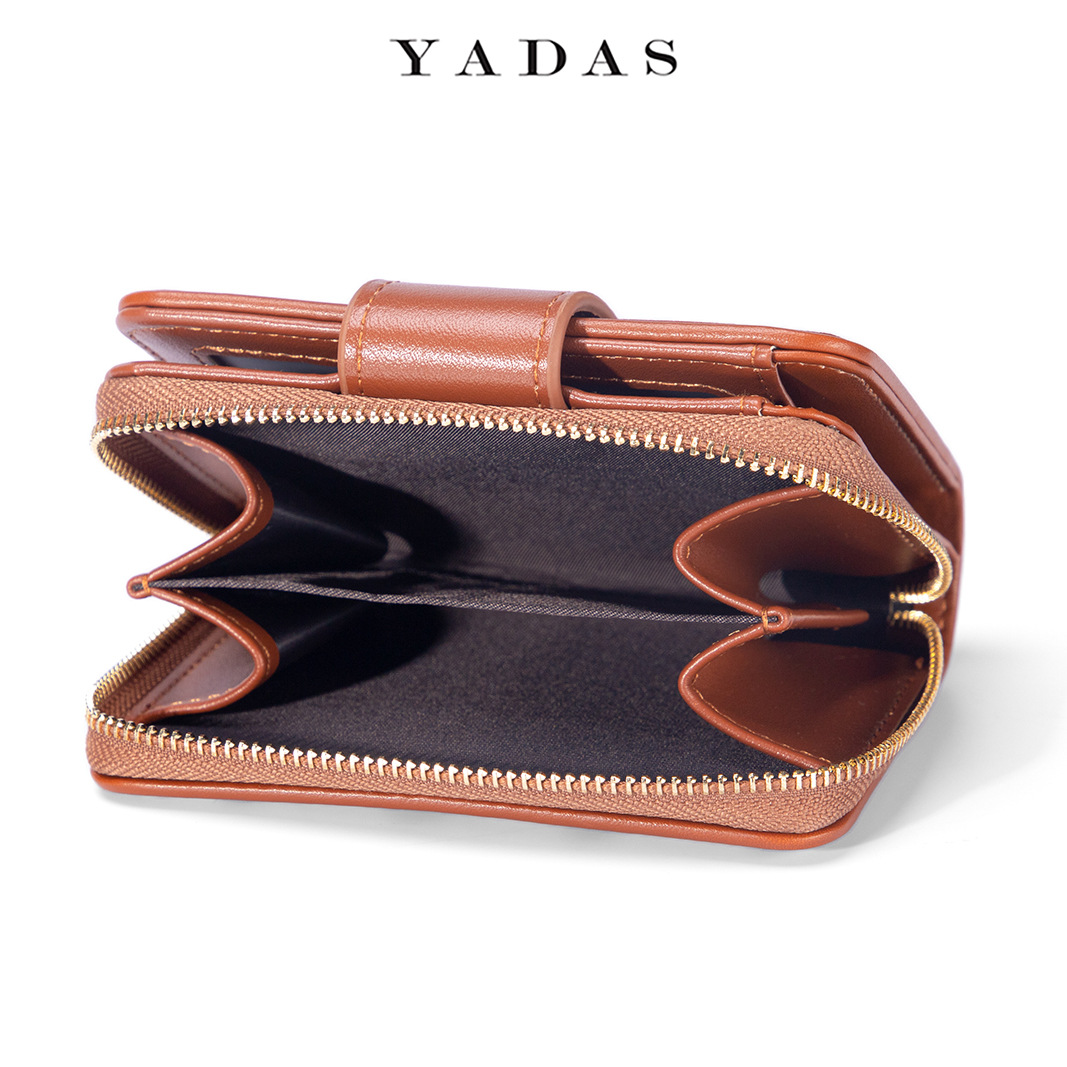 [Personalizada] nueva dama corta billetera plegable lienzo empalmado retro europeo y americano multifuncional gran capacidad cambio