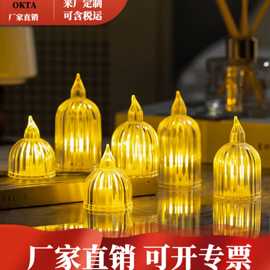 Электронная свеча для бездымного торта светодиодная оптом прозрачный чай воск рождественское предложение украшения вечеринки Хэллоуин