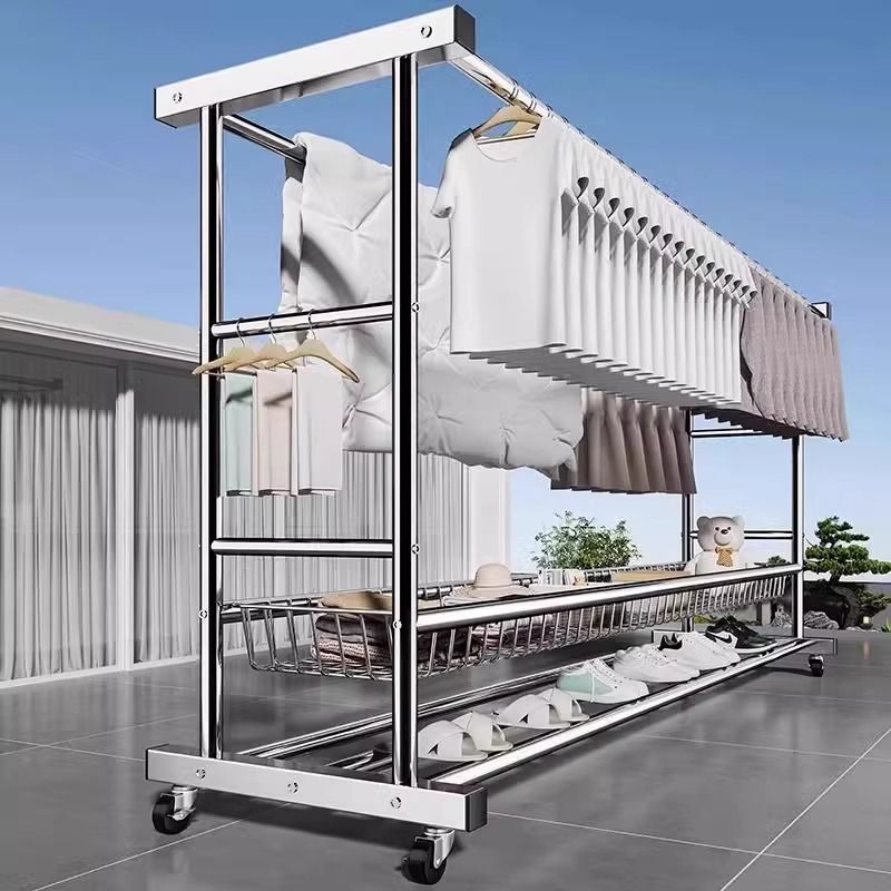 옷걸이, 바닥에서 천장까지 옷걸이, 침실 옷걸이, 간이 옷걸이, 실내 이중봉 발코니 옷장, 마당 바닥걸이형 선반