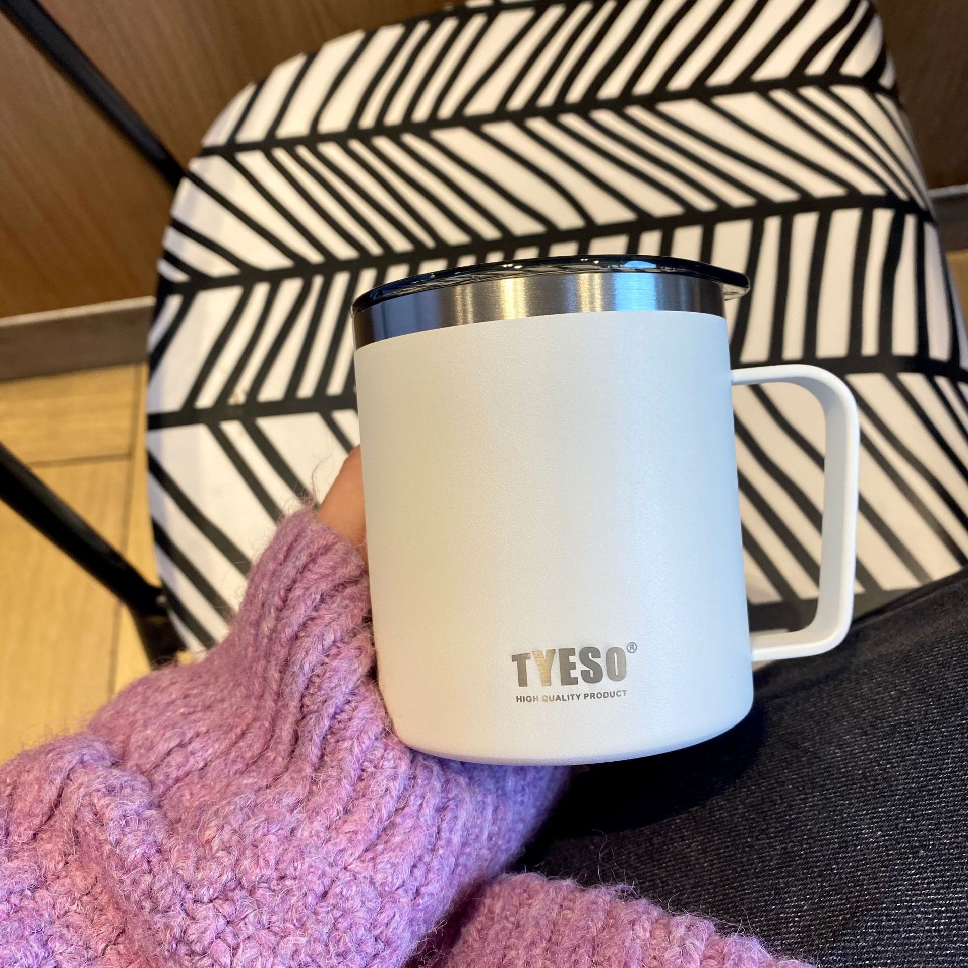 Taza de vacío de acero inoxidable con mango