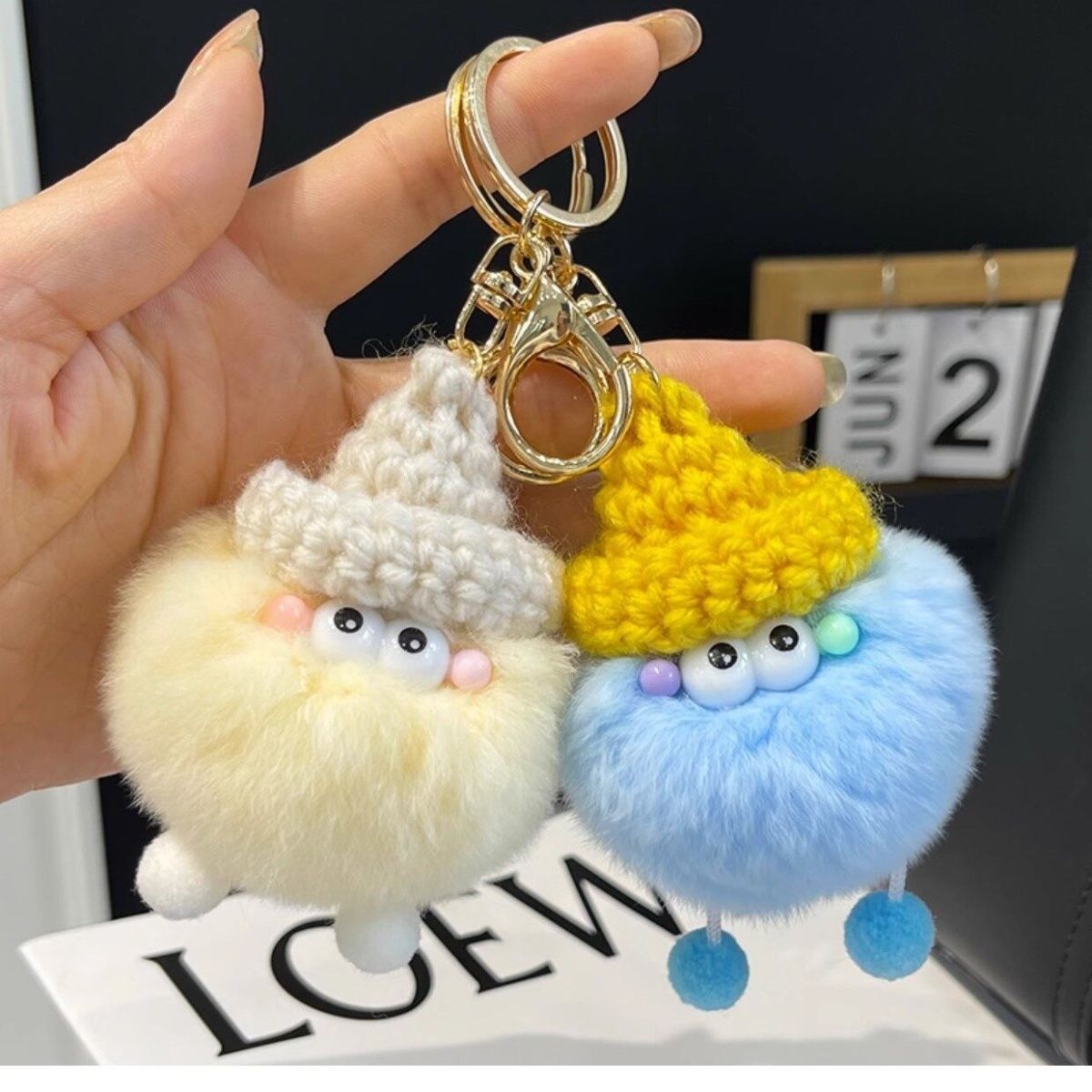 Verdaderos llaveros de peluche de peluche hechos a mano puros colgantes de peluche de alto valor llaveros diy regalo de nicho