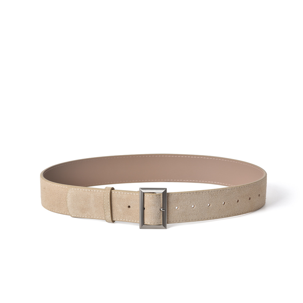 Versatile New Women's Leather Belt Fashion Alloy Wide Waist Belt Genuine Leather Waist Cincher For Coats Retro Decorative Slimming Simple Style - Thumbnail 6
