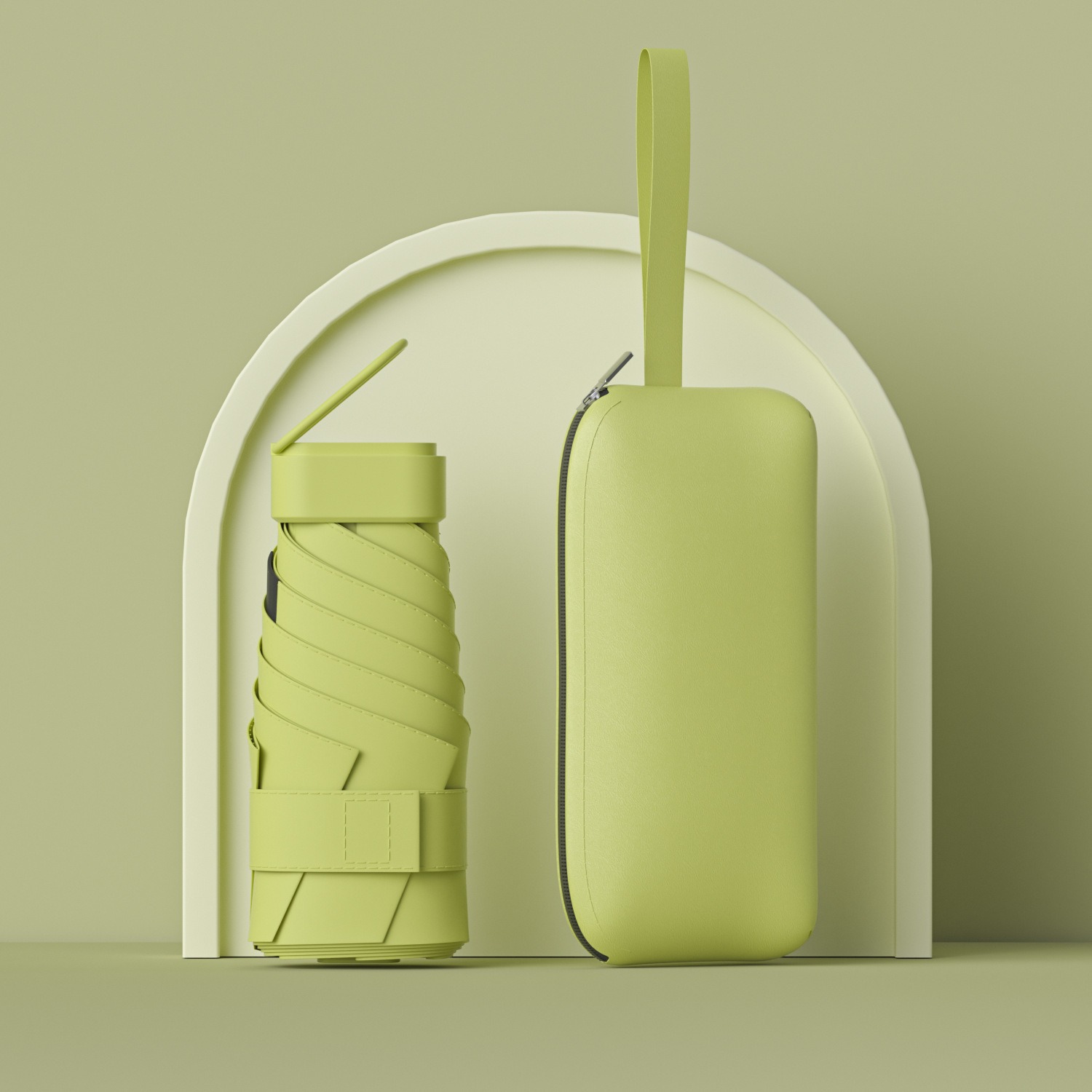 Paraguas de protección solar de vinilo creativo mini paraguas de seis pliegues paraguas de cápsula de bolsillo pequeño para mujer lluvia y lluvia paraguas de sol de doble uso