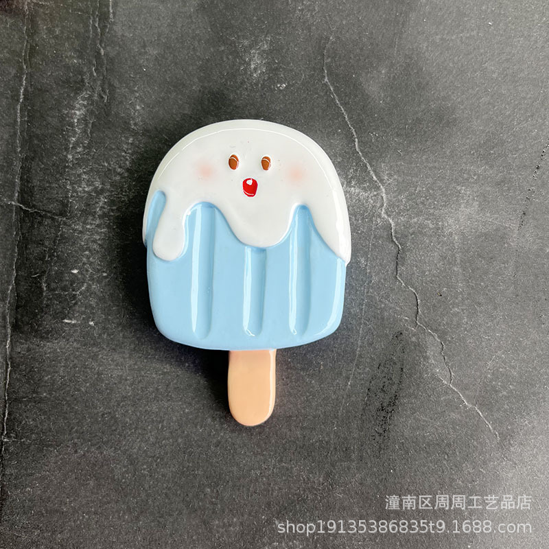 Popsicle tridimensional resina refrigerador pegatinas mensaje de casa Dibujos animados de verano fresco lindo sandía hierba ciruela