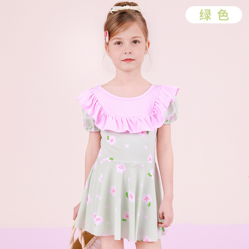 Traje de baño de natación para niños de verano para niñas, niños pequeños y medianos divididos en una pieza, linda princesa dividida, traje de baño para niñas al por mayor