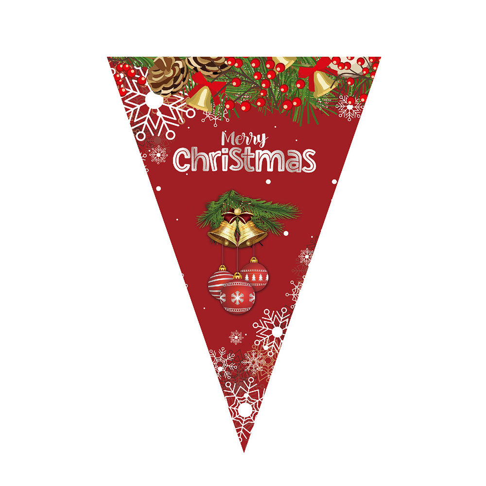 Bandera de triángulo de Navidad tira banderas Feliz Navidad fiesta de Navidad diseño de fondo banner decoración al por mayor