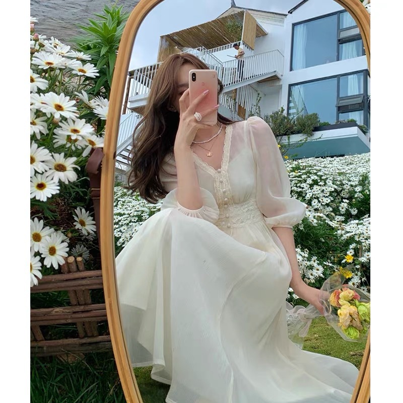 女装2022新款夏季短袖法式吊带碎花连衣裙气质高级设计感小众裙子详情25