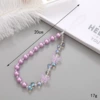 K3748 Pearl Double Butterfly Mobile Chain Purple