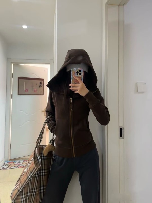 lulu Scuba同款秋冬修身显瘦加绒拉链带帽卫衣休闲舒适连帽衫外套|undefined