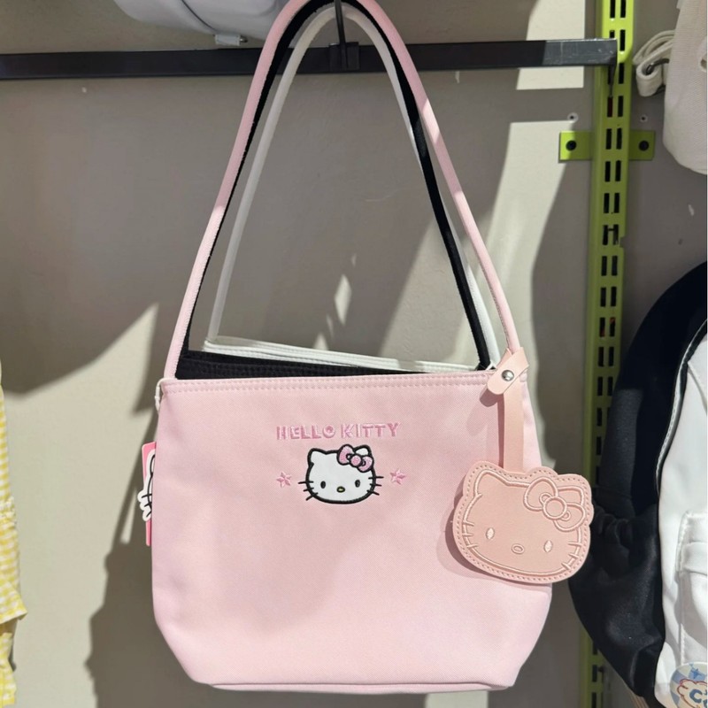 绿色派对kitty小众刺绣尼龙百搭腋下单肩包简约外出手提小包女包|undefined