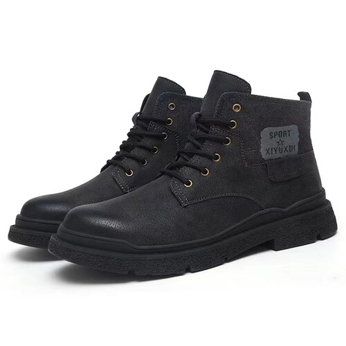 Guanwei's new high-top anti-smash and puncture-resistant labor protection shoes rubber outsole wear-resistant, comfortable and lightweight safety shoes