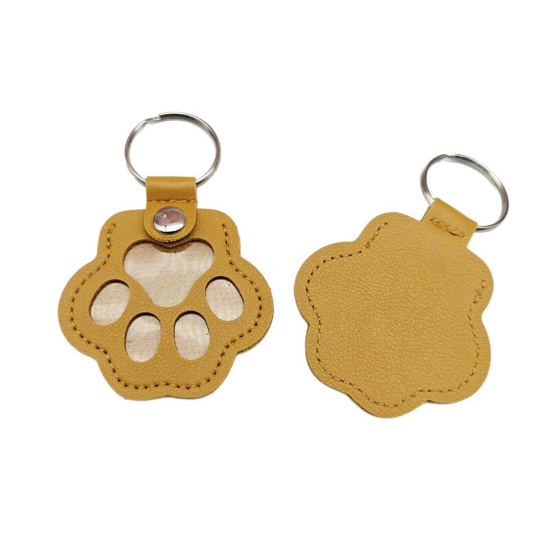 猫の足跡キーホルダーペットの毛 PU 収納袋ポータブル足跡キーホルダーペンダント猫と犬のペット用品|undefined