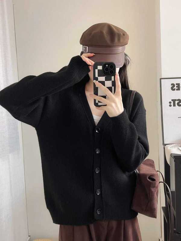 秋冬外搭开衫高级感针织外套女长袖上衣韩系穿搭慵懒风软糯毛衣女|undefined