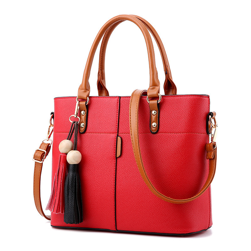 Women's Lychee Pattern Shoulder Bag Large Capacity Casual Style_voghion.com
