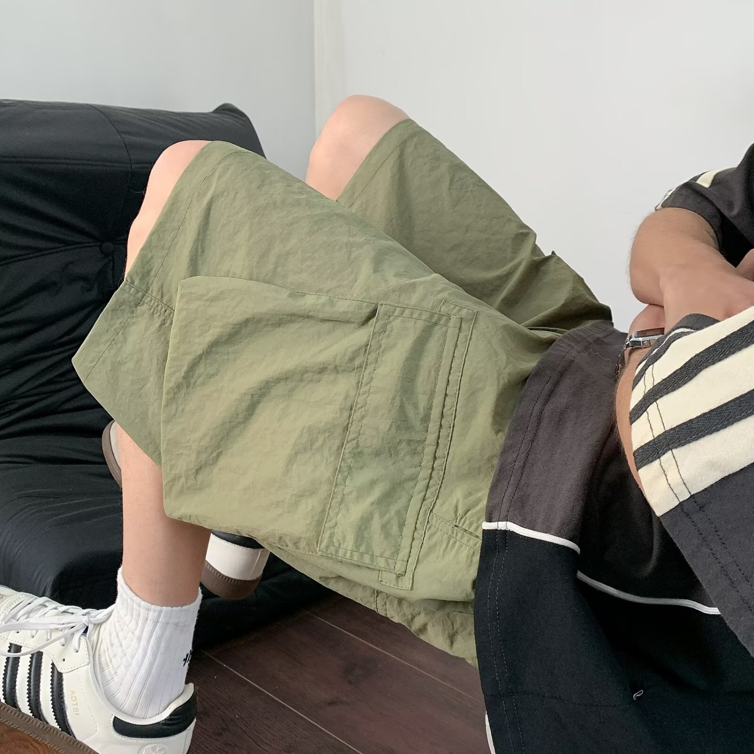 Summer Cargo Shorts for Men, Trendy Street Style Mid-Length Pants, College Style Thin Five-Point Shorts, Versatile Sports Casual Pants for Men