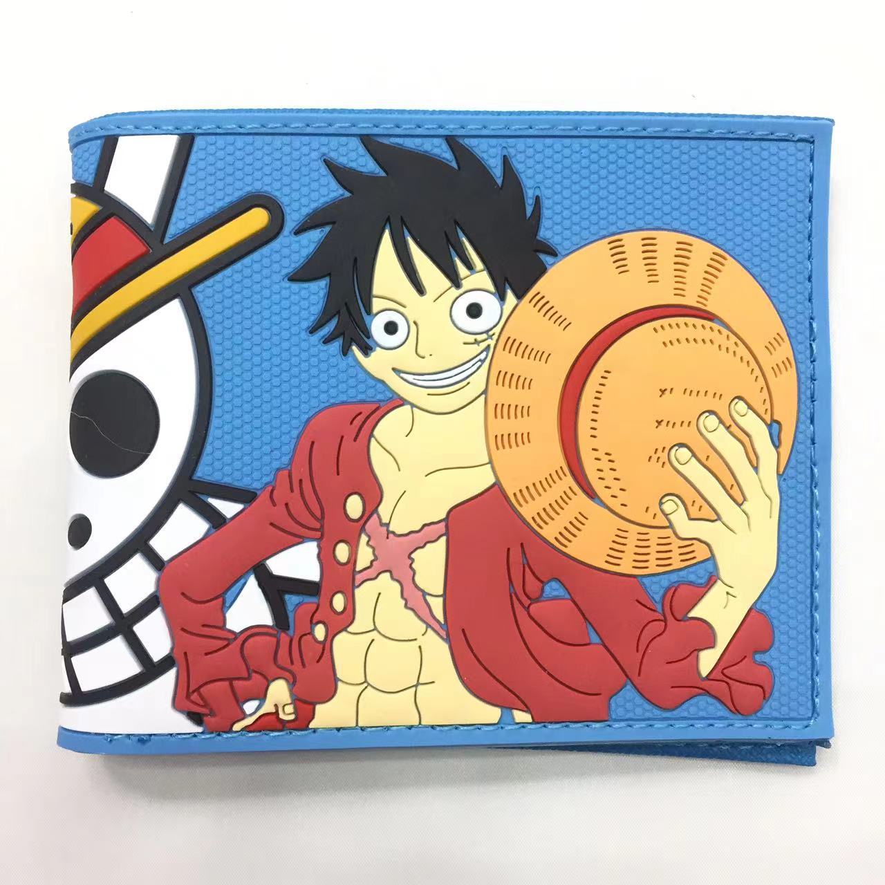 Una pieza de metal cartera anime japonés periférico luffy Sauron Qiao Ba estudiante hombres y mujeres corto PVC