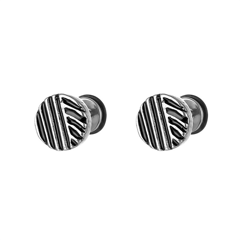 geometric fashionable universal earrings stainless steel for men and…
