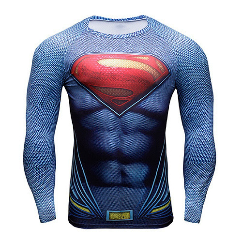 2025 New Upper New Superman Tight Top Men's Sports Running Men's Fitness T-shirt Training Breathable