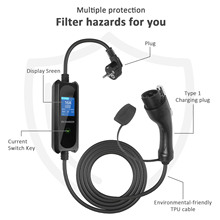 美标TYPE1便携式充电桩16A3.5KW家用交流充电器WIFI支持源头工厂