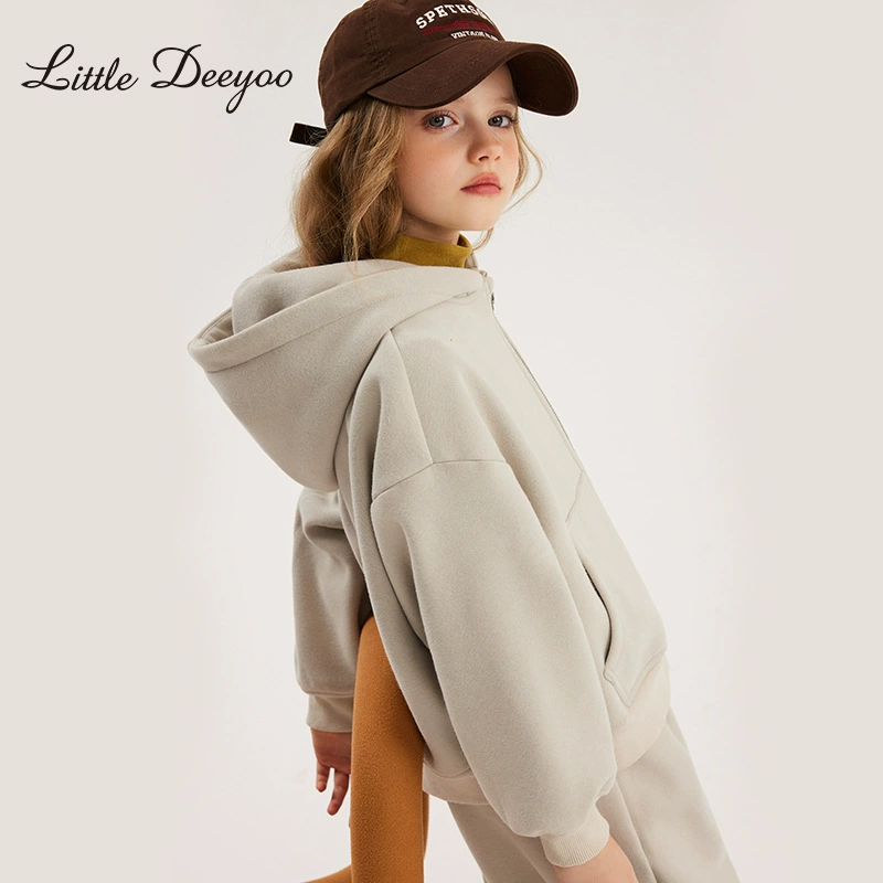 小叮尤尤 Demi-season sports suit, children's set, increased thickness, for teenagers