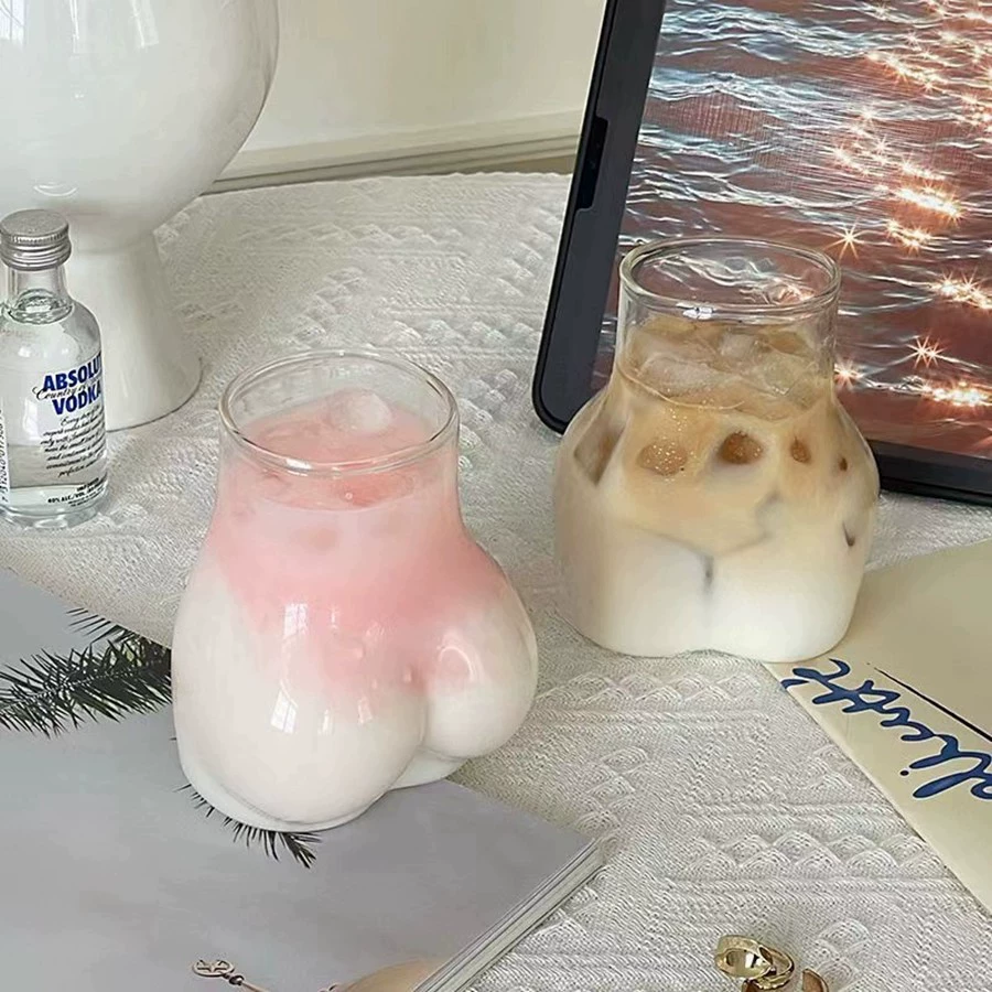 Стеклянная милая современная чашка для кофе/чая, простой и элегантный дизайн