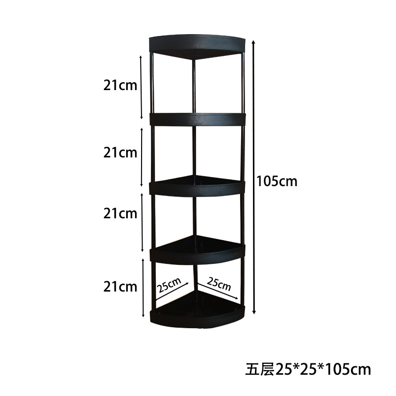 Hogar Baño de múltiples capas de suministros de baño rack de almacenamiento inodoro montado en el piso móvil triángulo de almacenamiento rack