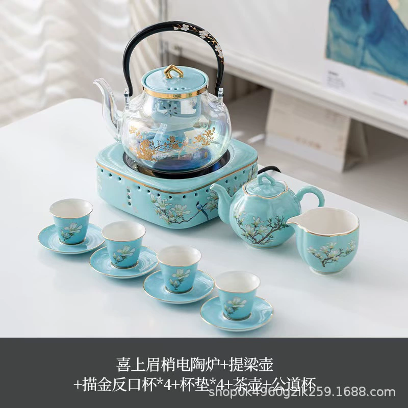 Электрическая керамическая плита для приготовления чая керамическая сетка красная автоматическая электрическая чайная плита для чая для кипячения стекла для приготовления чая для приготовления чая с золотом и серебром