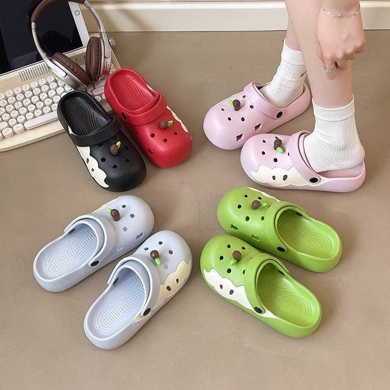 EVA材质苹果拖鞋女夏季个性网红爆款防滑洗澡女款外穿软底凉拖鞋