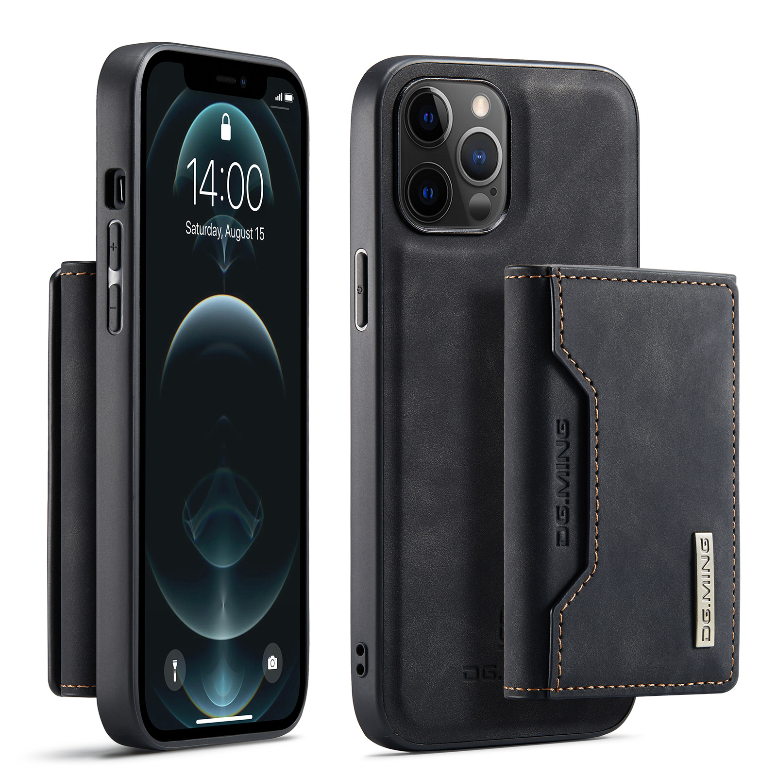 M2 anwendbar IP12/IP12 Pro zwei-in-eins geteilte kartenhalter ledertasche iP12 Pro Max magnetische telefon fall_voghion.com