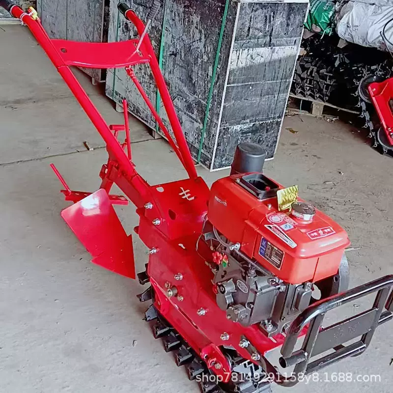 热销款履带链轨式柴油汽油微耕机小型家用翻地耕地机翻土旋耕机