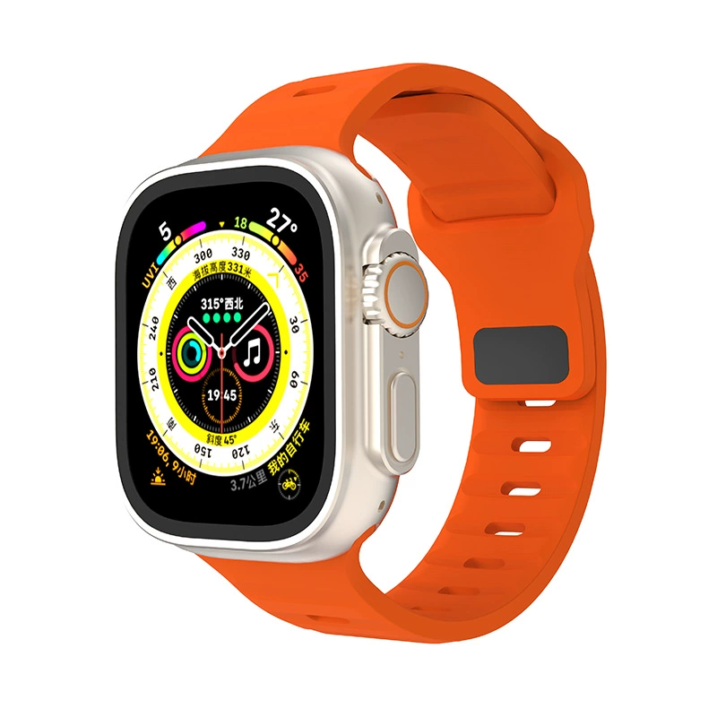 Подходит для Apple Watch Ultra9876543210 поколения SE, спортивный силиконовый ремешок с квадратной пряжкой и бриллиантами, новая модель