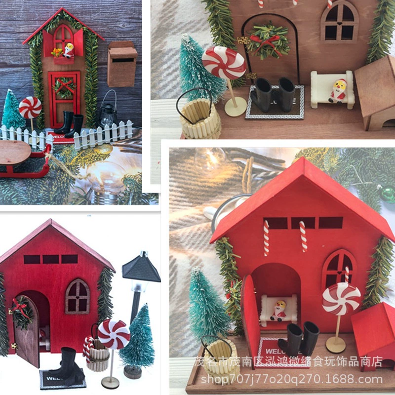 Модель рождественской сцены Amazon Самые продаваемые Новые мини-украшения двери дома аксессуары своими руками Nie реквизит