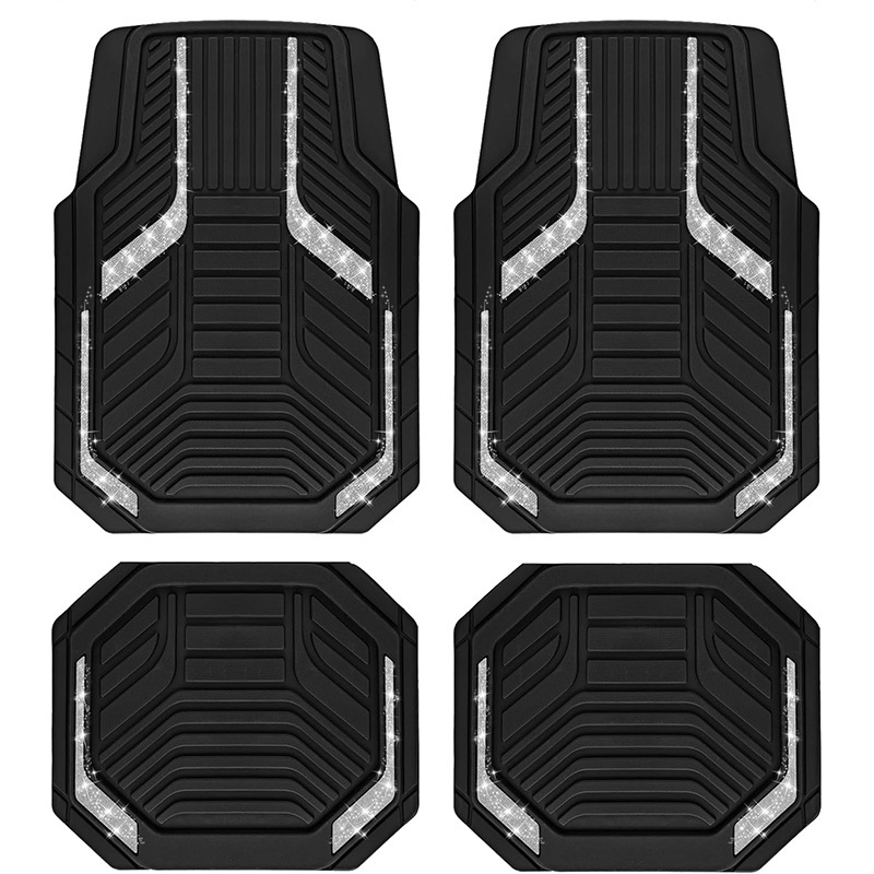 Temu Cross-Border Shipping of American-Style Universal Car Floor Mats That Are Stain-Resistant, Wear-Resistant, and Easy to Care For, Four-Piece Set in Stock
